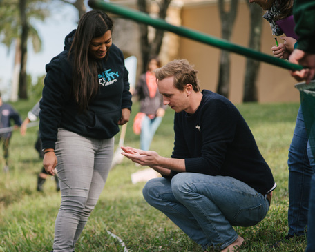 James Stroud with a student