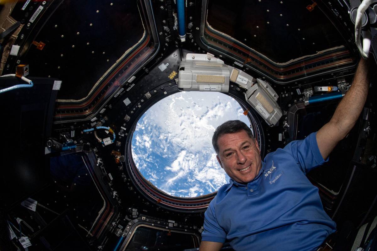 Shane Kimbrough in the space station's cupola in August (courtesy: NASA)