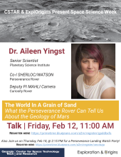 C-STAR Aileen Yingst Lecture - Space Science Week at Tech