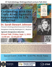 Fall 2022 GT Astrobiology Distinguished Lecture and Social Event Fall 2022 GT Astrobiology Distinguished Lecture and Social Event