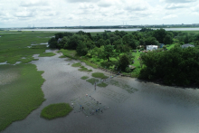 An aerial view of the restoration site in historic Maryville. An aerial view of the restoration site in historic Maryville.