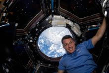 Shane Kimbrough in the space station's cupola in August (courtesy: NASA)