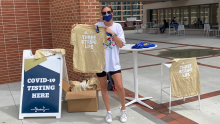 Free t-shirts and local restaurant discounts are popping up at Tech's Covid-19 vaccine clinics and asymptomatic surveillance testing sites on campus.